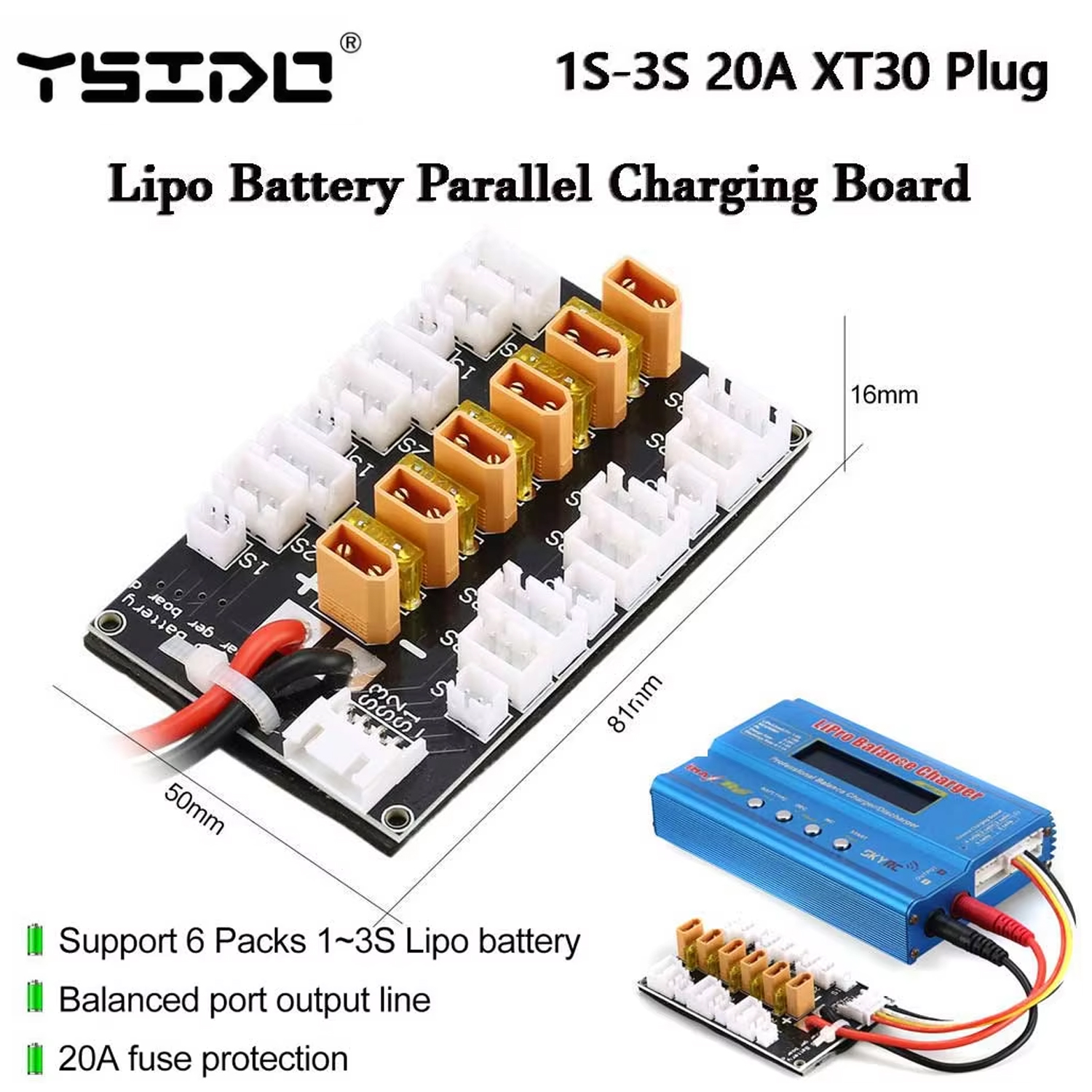 YSIDO Lipo Battery Parallel Ch – обзор и цена Drone Battery Parallel Board