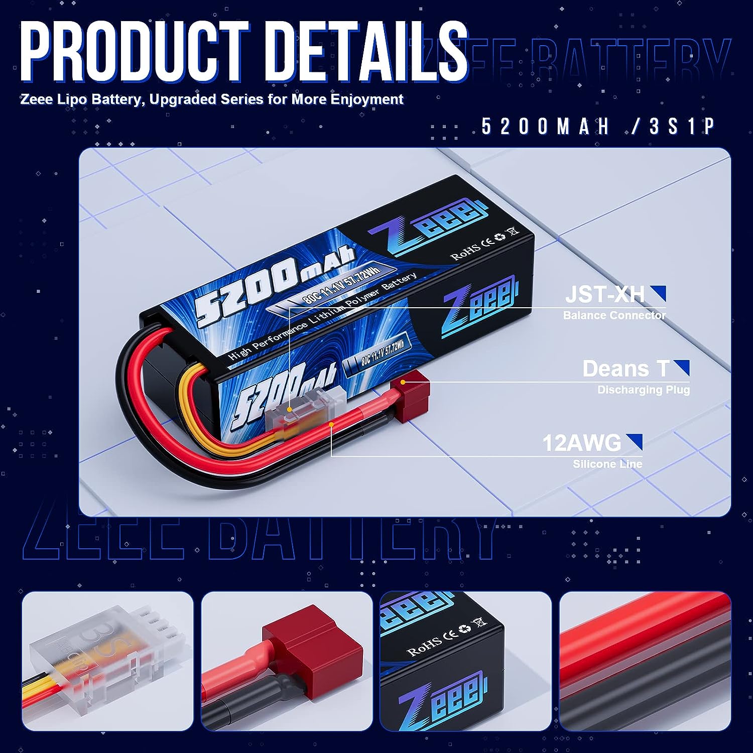 1/2pcs Zeee 3S 5200mAh Lipo Ba – обзор и цена Drone Battery 3S