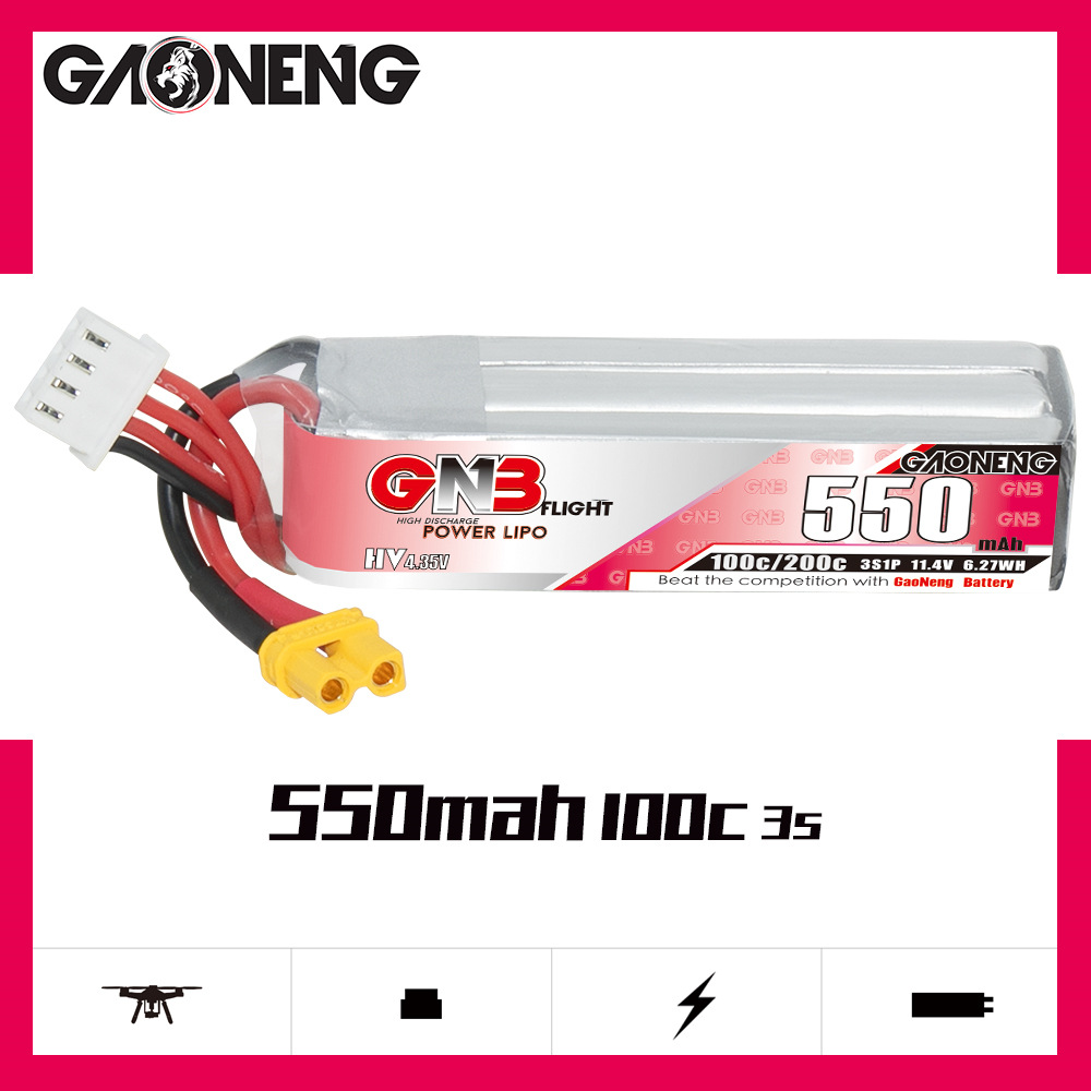 GNB HV 11.4V 550mAh 100C/200C  – обзор и цена Drone Battery Lipo