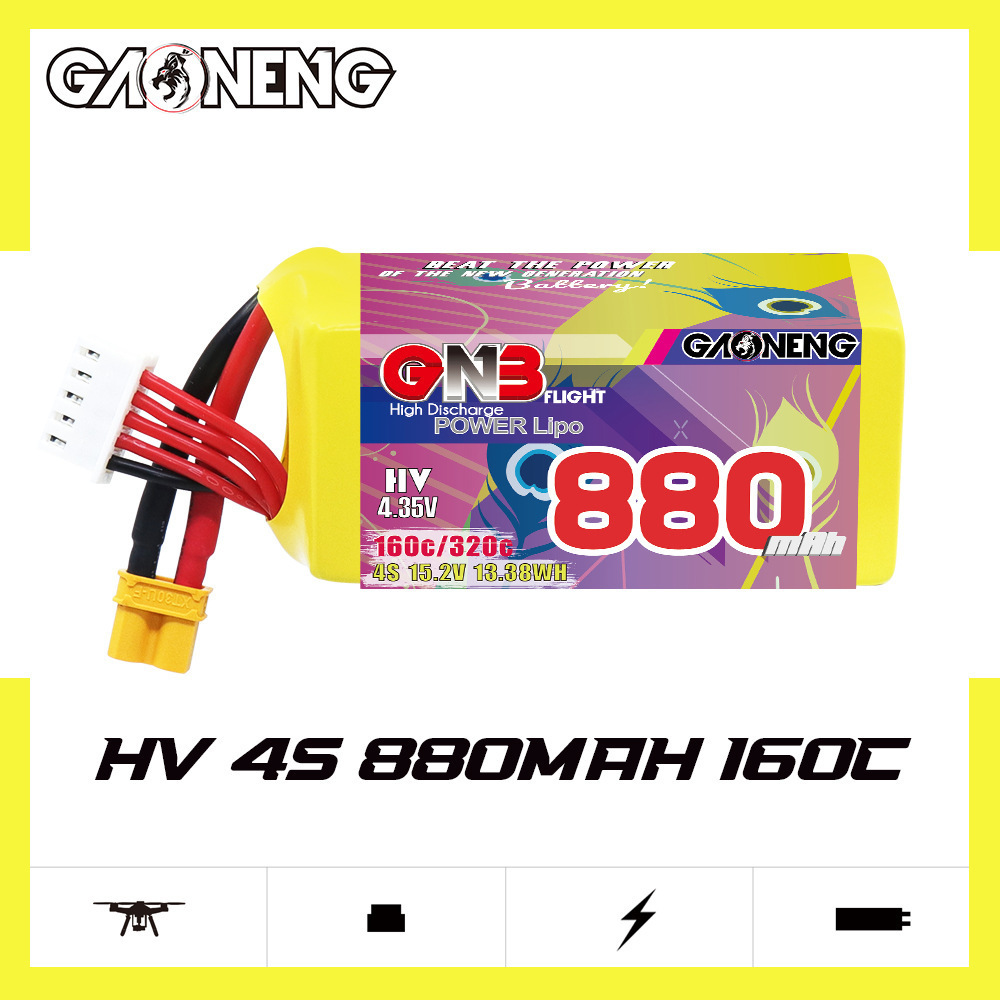 GNB 4S 880mAh 15.2V 160C/320C  – обзор и цена Drone Battery Connector
