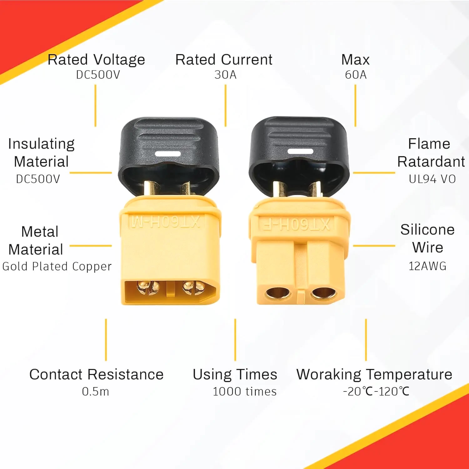 XT60 Connector Plug with Sheat – обзор и цена Drone Battery Connector