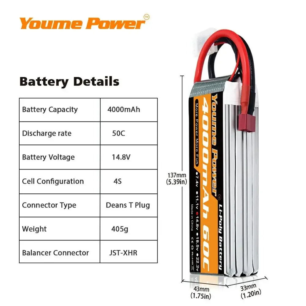 4S 14.8V Lipo Battery 3300mah  – обзор и цена Drone Battery 4S