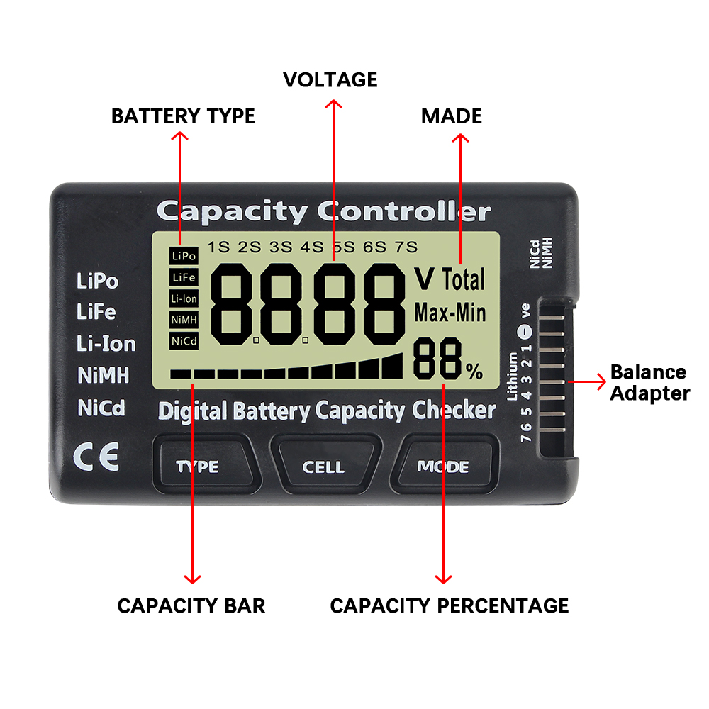 CellMeter 7 Battery Voltage Ca – обзор и цена Drone Battery Voltage Checker