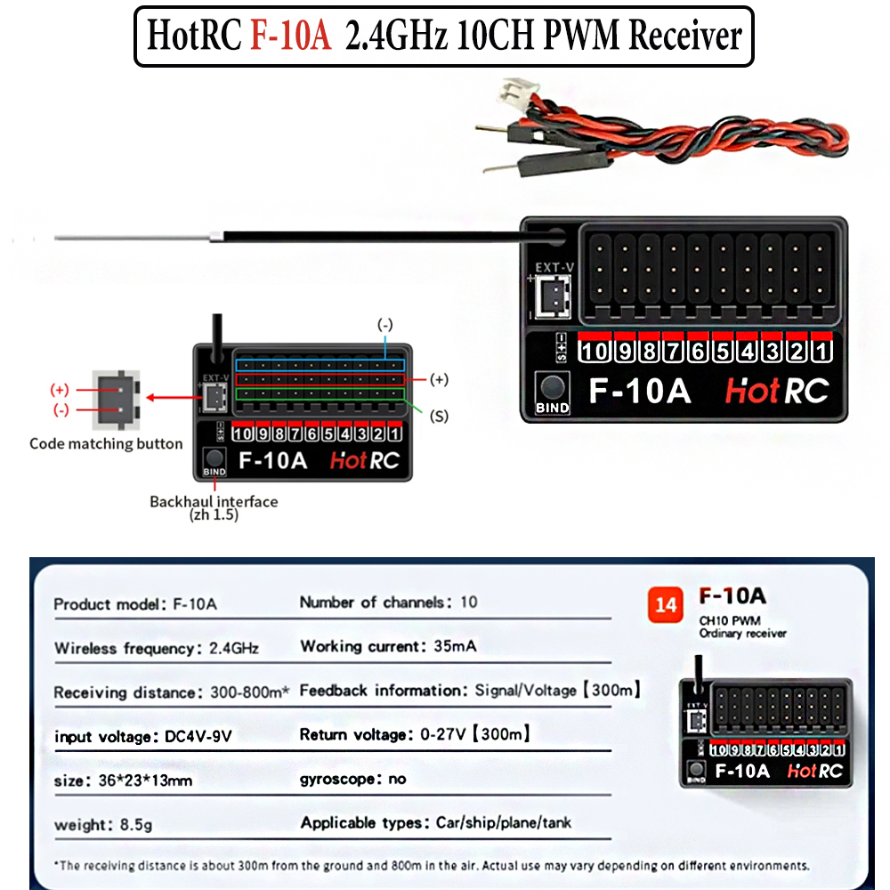 Hotrc Hot rc HT-10A HT10A 2.4G – обзор и цена Drone Battery Connector