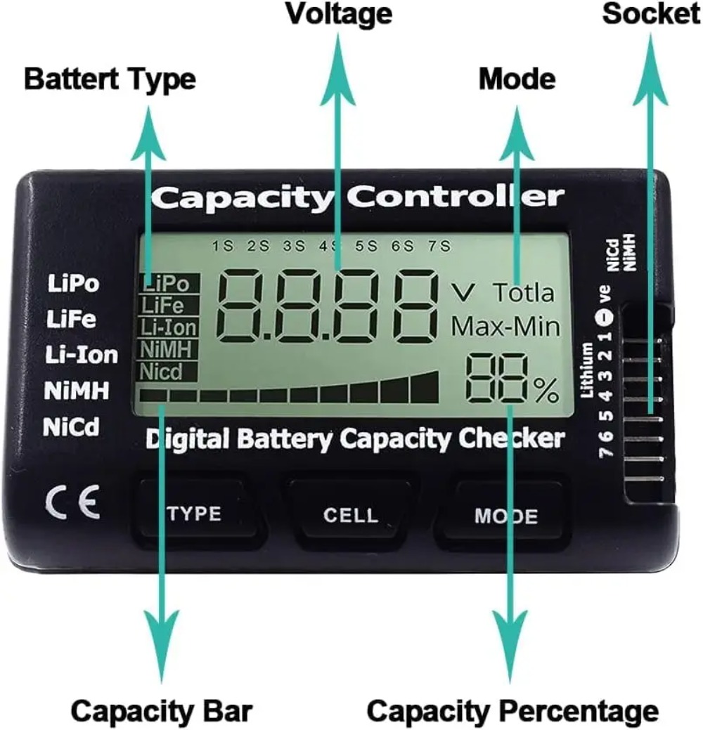 Battery Capacity Checker Digit – обзор и цена Drone Battery Voltage Checker