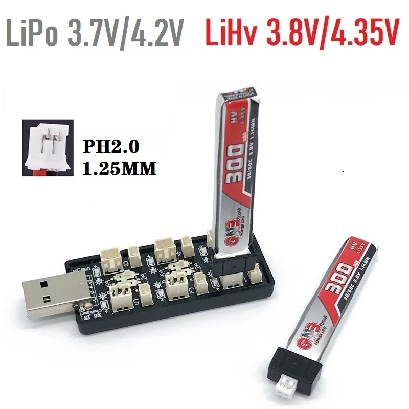 6CH USB 1S LiPo/LiHv 3.7V/4.2V – обзор и цена Drone Battery Connector