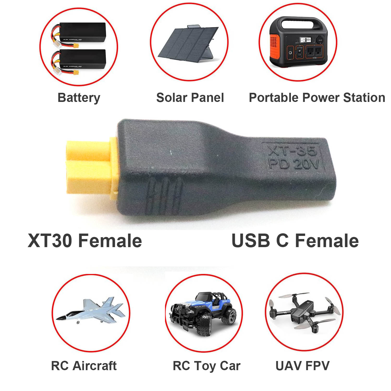 1pc USB Type C Female Input to – обзор и цена Drone Battery Connector