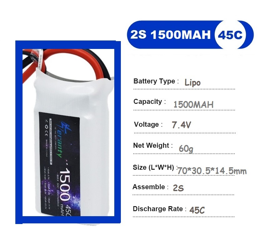 2PCS 7.4V Lipo 2S Battery 1500 – обзор и цена Drone Battery Lipo