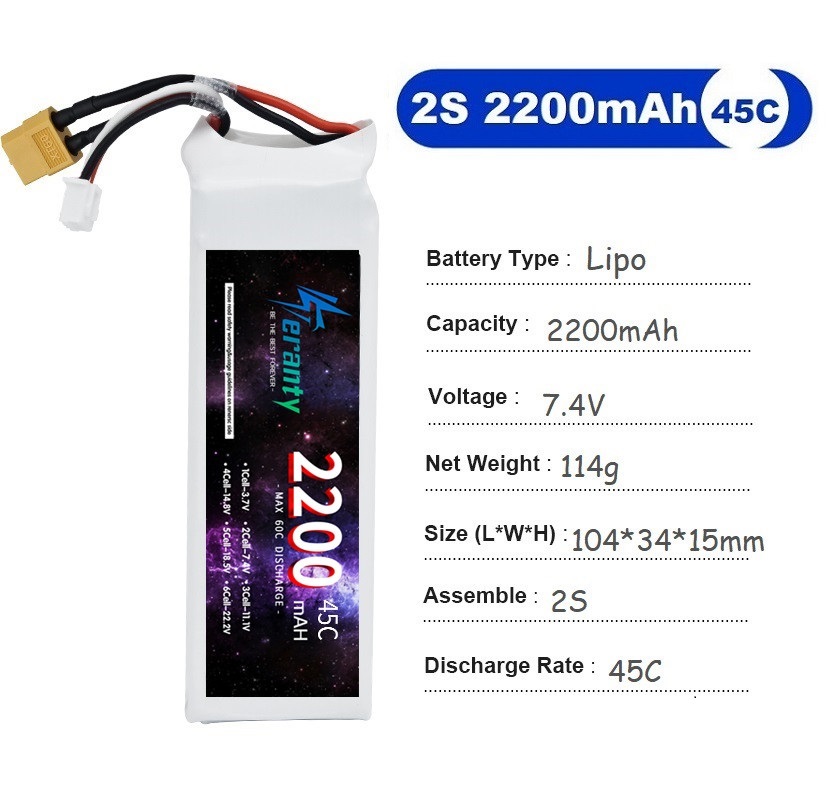 2PCS 7.4V Lipo 2S Battery 1500 – обзор и цена Drone Battery Lipo