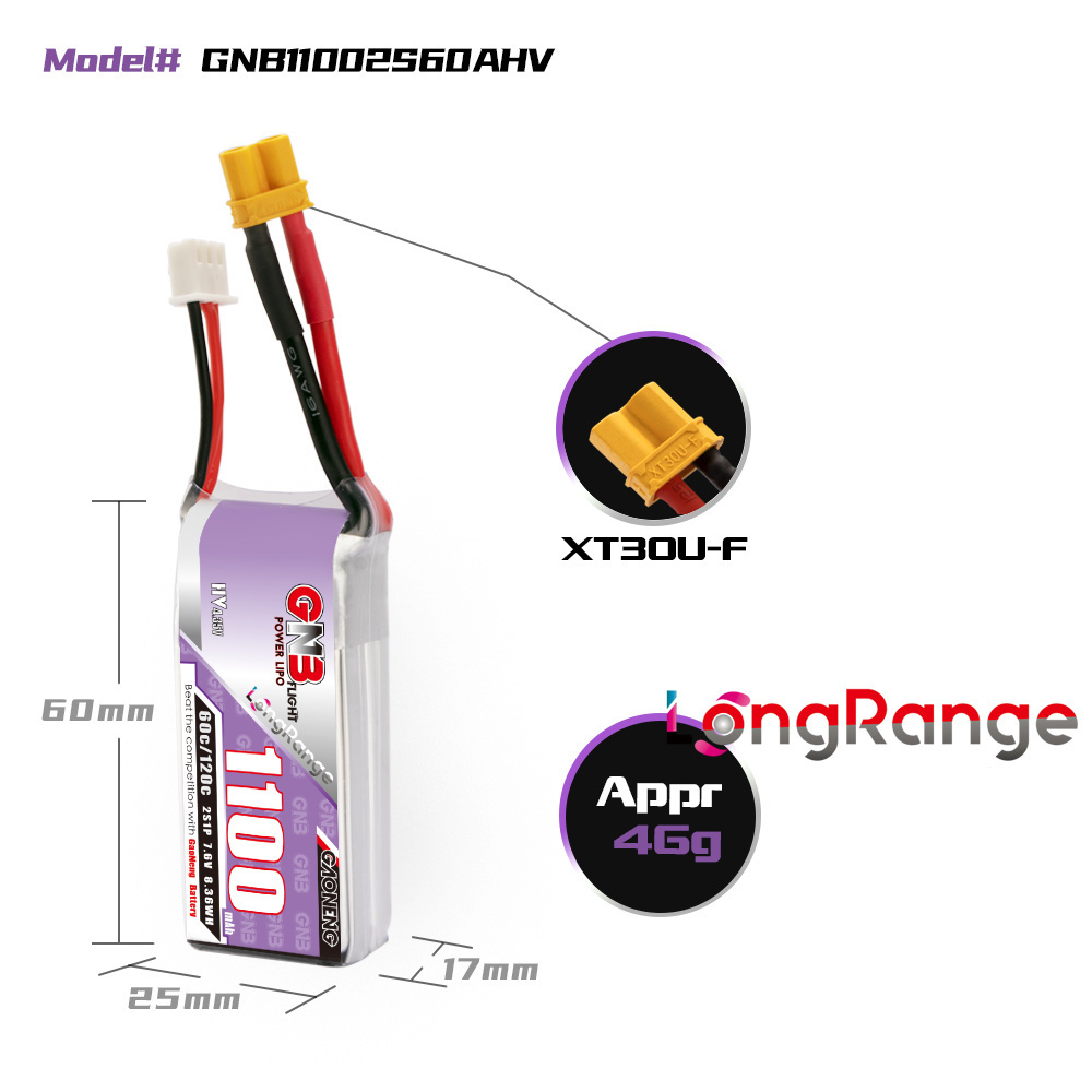 GNB 1100mAh 2S 3S 4S 6S 60C/12 – обзор и цена Drone Battery 3S