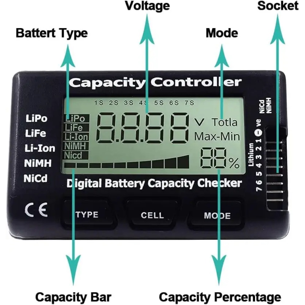 Handheld Battery Capacity Chec – обзор и цена Drone Battery Voltage Checker