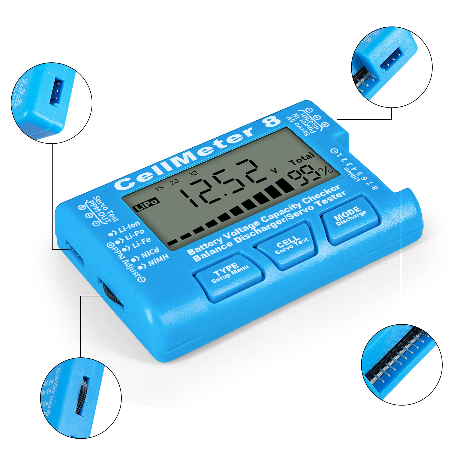 8 in 1 CellMeter 8 Battery Cap – обзор и цена Drone Battery Voltage Checker