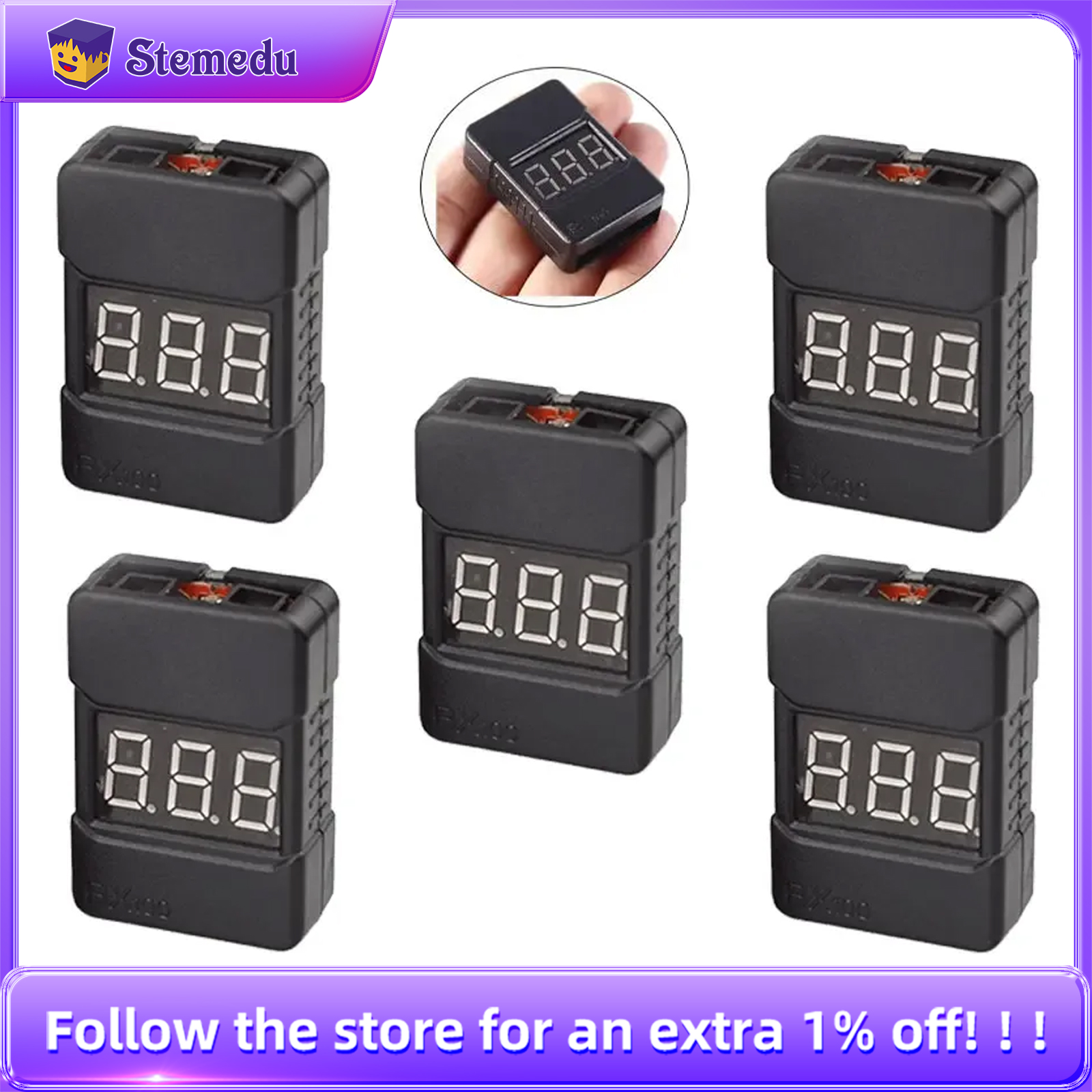 BX100 1-8S Lipo Battery Voltag – обзор и цена Drone Battery Alarm
