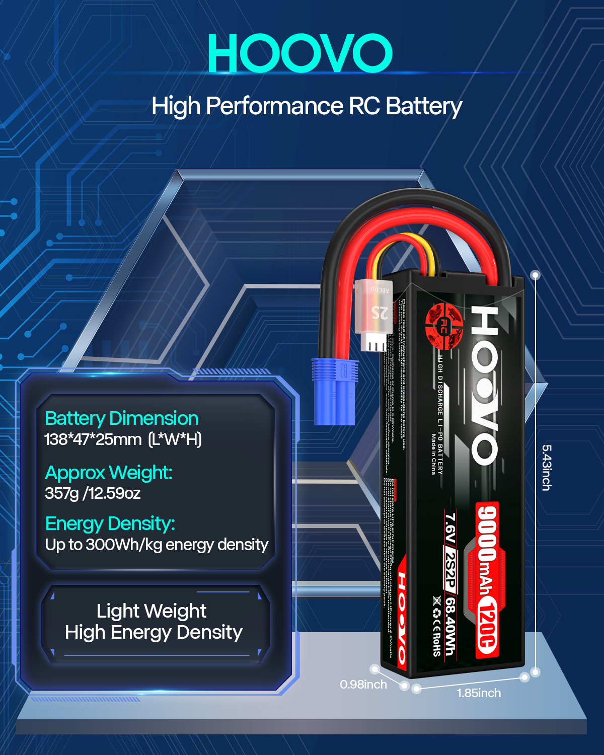 HOOVO 2S 9000mAh RC Battery 7. – обзор и цена Drone Battery High Voltage