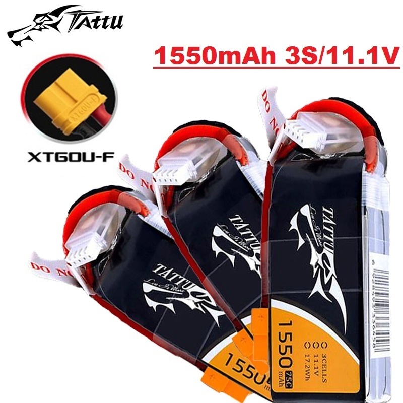 TATTU 3S 11.1V 1550mAh 75C LiP – обзор и цена Drone Battery 3S